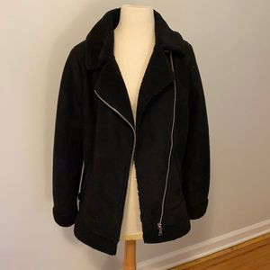 Faux suede moto jacket